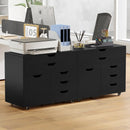 Modern Vertical 5-Drawer Mobile Chest with Door 5 Casters by LJGDeals
