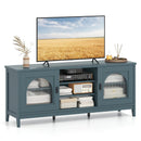 Modern Vintage TV Cabinet with Adjustable Shelves and 2 Cable Holes for TVs up to 65 Inches by LJGDeals