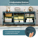Modern Vintage TV Cabinet with Adjustable Shelves and 2 Cable Holes for TVs up to 65 Inches by LJGDeals