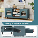 Modern Vintage TV Cabinet with Adjustable Shelves and 2 Cable Holes for TVs up to 65 Inches by LJGDeals