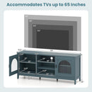 Modern Vintage TV Cabinet with Adjustable Shelves and 2 Cable Holes for TVs up to 65 Inches by LJGDeals