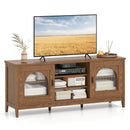 Modern Vintage TV Cabinet with Adjustable Shelves and 2 Cable Holes for TVs up to 65 Inches by LJGDeals
