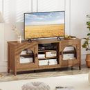 Modern Vintage TV Cabinet with Adjustable Shelves and 2 Cable Holes for TVs up to 65 Inches by LJGDeals