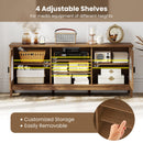 Modern Vintage TV Cabinet with Adjustable Shelves and 2 Cable Holes for TVs up to 65 Inches by DirectDeals