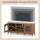 Modern Vintage TV Cabinet with Adjustable Shelves and 2 Cable Holes for TVs up to 65 Inches by LJGDeals