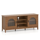 Modern Vintage TV Cabinet with Adjustable Shelves and 2 Cable Holes for TVs up to 65 Inches by LJGDeals