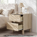 End Table with 2 Storage Drawers - Natural Wood Finish