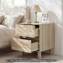 End Table with 2 Storage Drawers - Natural Wood Finish by LJGDeals