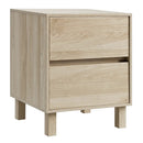 End Table with 2 Storage Drawers - Natural Wood Finish by LJGDeals