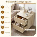 End Table with 2 Storage Drawers - Natural Wood Finish by LJGDeals