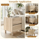 End Table with 2 Storage Drawers - Natural Wood Finish by LJGDeals