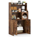 Modern Wooden Industrial Cat Litter Box Enclosure with Storage Shelves-Brown by LJGDeals