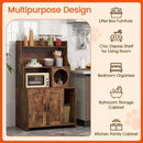 Modern Wooden Industrial Cat Litter Box Enclosure with Storage Shelves-Brown by LJGDeals