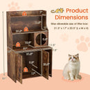 Modern Wooden Industrial Cat Litter Box Enclosure with Storage Shelves-Brown by LJGDeals