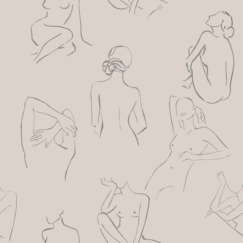 Female Body Wallpaper - Elegant Female Silhouettes for Modern Spaces