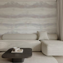 Grey Blush Watercolor Stripe Wallpaper