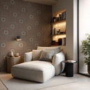 Brown 70s Retro Mod Arch Geometric Wallpaper