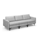 3-Seat Sectional Sofa Couch with Armrest Magazine Pocket and Metal Leg by LJGDeals