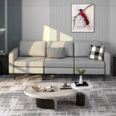 3-Seat Sectional Sofa Couch with Armrest Magazine Pocket and Metal Leg by LJGDeals