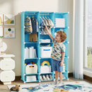 13-Cube Modular Kids Wardrobe with Hanging Rod and Shelves by DirectDeals