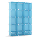 13-Cube Modular Kids Wardrobe with Hanging Rod and Shelves
