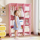 13-Cube Modular Kids Wardrobe with Hanging Rod and Shelves