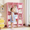 13-Cube Modular Kids Wardrobe with Hanging Rod and Shelves by DirectDeals