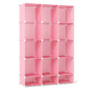 13-Cube Modular Kids Wardrobe with Hanging Rod and Shelves by DirectDeals
