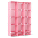 13-Cube Modular Kids Wardrobe with Hanging Rod and Shelves