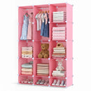 13-Cube Modular Kids Wardrobe with Hanging Rod and Shelves by LJGDeals