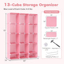 13-Cube Modular Kids Wardrobe with Hanging Rod and Shelves