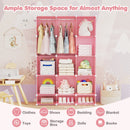 13-Cube Modular Kids Wardrobe with Hanging Rod and Shelves