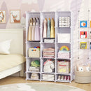 13-Cube Modular Kids Wardrobe with Hanging Rod and Shelves by LJGDeals