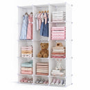 13-Cube Modular Kids Wardrobe with Hanging Rod and Shelves by LJGDeals