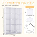 13-Cube Modular Kids Wardrobe with Hanging Rod and Shelves by DirectDeals