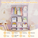 13-Cube Modular Kids Wardrobe with Hanging Rod and Shelves by LJGDeals