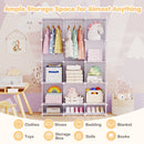 13-Cube Modular Kids Wardrobe with Hanging Rod and Shelves