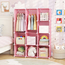 Modular Kids Wardrobe with 10 Cubes & Hanging Rod