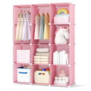 Modular Kids Wardrobe with 10 Cubes & Hanging Rod