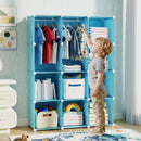 Modular Kids Wardrobe with 10 Cubes & Hanging Rod