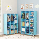 Modular Kids Wardrobe with 10 Cubes & Hanging Rod