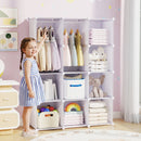 Modular Kids Wardrobe with 10 Cubes & Hanging Rod