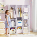 Modular Kids Wardrobe with 10 Cubes & Hanging Rod by LJGDeals