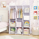 Modular Kids Wardrobe with 10 Cubes & Hanging Rod