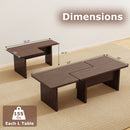 Modular Coffee Table Set of 2 L Shaped Center Tables for Small Space by LJGDeals