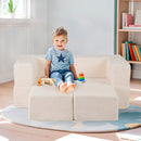 Modular Kids Sofa Couch Convertible Foam Armchair for Children-Beige by DirectDeals