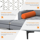 Modular L-shaped 4-Seat Sectional Sofa with Reversible Chaise and 2 USB Socket by DirectDeals