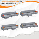 Modular L-shaped 4-Seat Sectional Sofa with Reversible Chaise and 2 USB Socket by LJGDeals