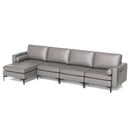 Modular L-shaped 4-Seat Sectional Sofa with Reversible Chaise and 2 USB Socket by LJGDeals