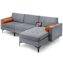 3-Seat L-Shaped Sectional Sofa with USB Ports & Storage by LJGDeals